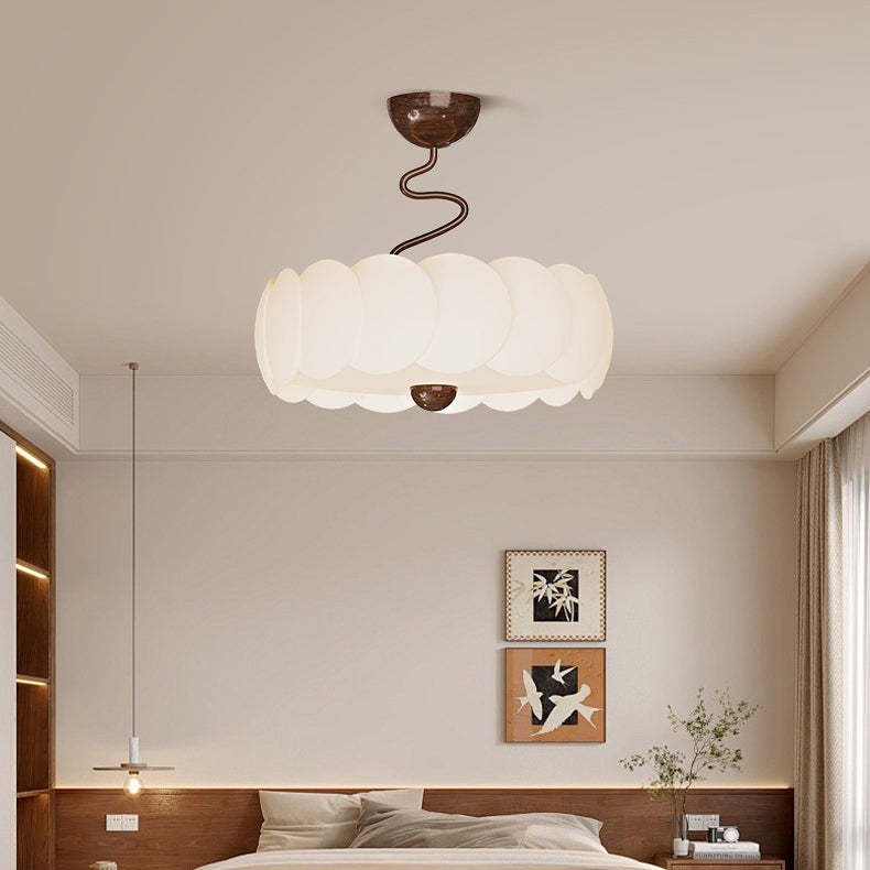 Minimalist Iron Curved LED Ceiling Light — Walnut Color / Infinitely Dimmable / 220V-240V For UK/AU