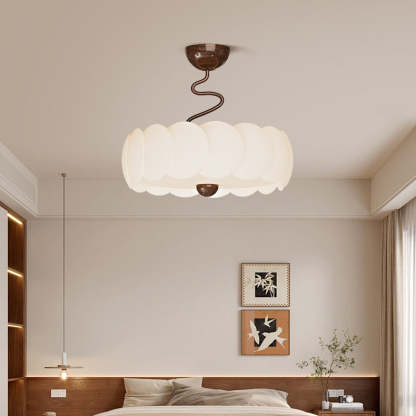 Minimalist Iron Curved LED Ceiling Light — Walnut Color / Infinitely Dimmable / 220V-240V For UK/AU