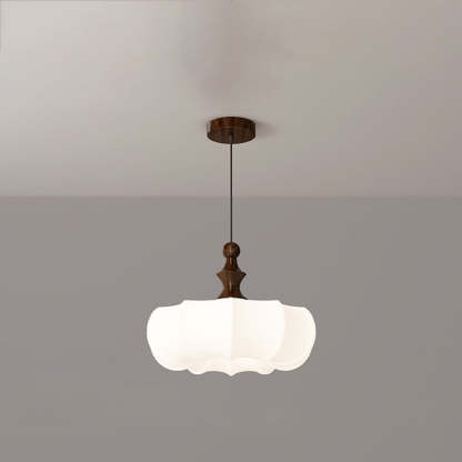 Scandinavian Acrylic Wood Pumpkin LED Chandelier