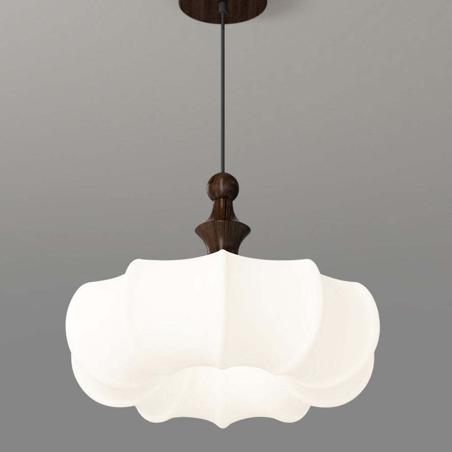 Scandinavian Acrylic Wood Pumpkin LED Chandelier