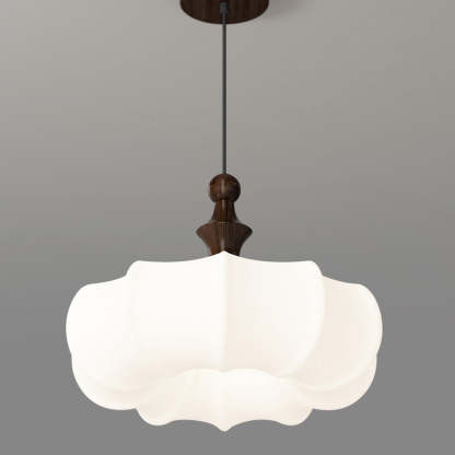 Scandinavian Acrylic Wood Pumpkin LED Chandelier