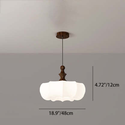 Scandinavian Acrylic Wood Pumpkin LED Chandelier