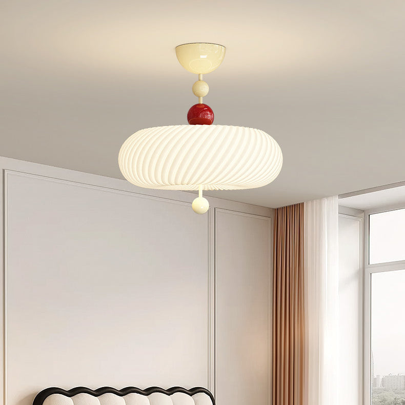 Scandinavian Iron Rippled Pumpkin Ceiling Light