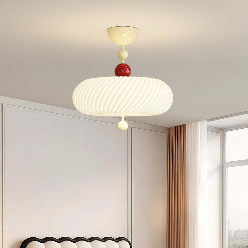 Scandinavian Iron Rippled Pumpkin Ceiling Light