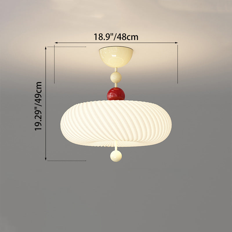 Scandinavian Iron Rippled Pumpkin Ceiling Light