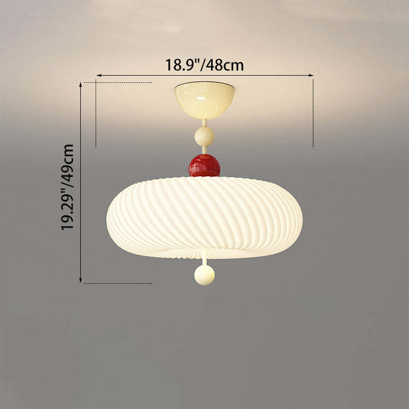Scandinavian Iron Rippled Pumpkin Ceiling Light