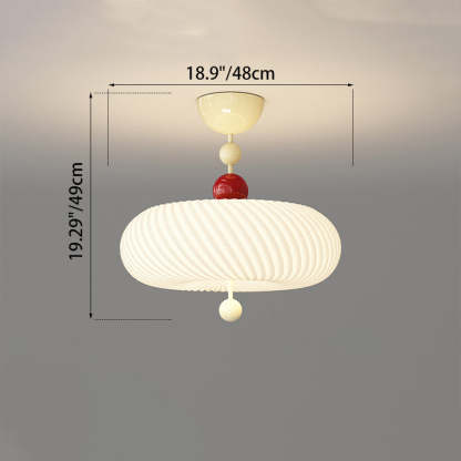 Scandinavian Iron Rippled Pumpkin Ceiling Light