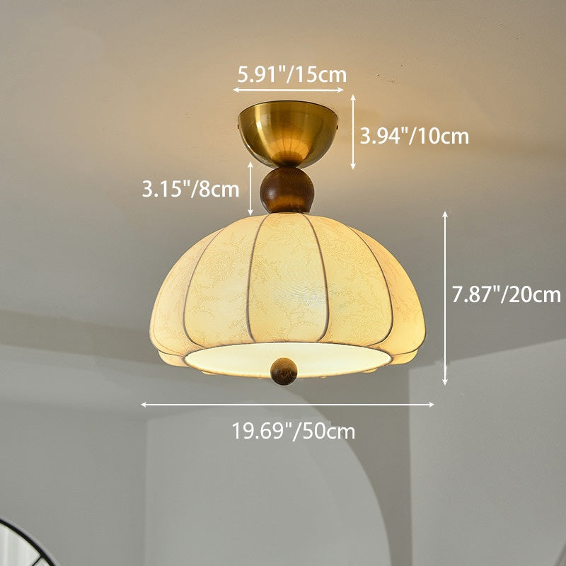 Vintage Metal Semi-Circle 1-Light Ceiling Light