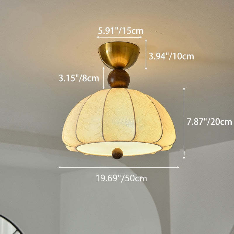 Vintage Metal Semi-Circle 1-Light Ceiling Light