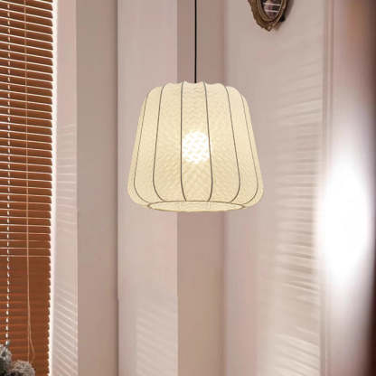Vintage Silk Walnut Metal Lantern Chandelier