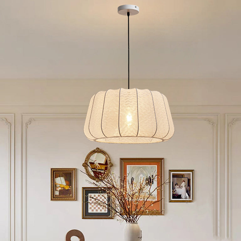Vintage Silk Walnut Metal Lantern Chandelier