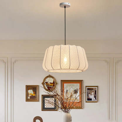 Vintage Silk Walnut Metal Lantern Chandelier