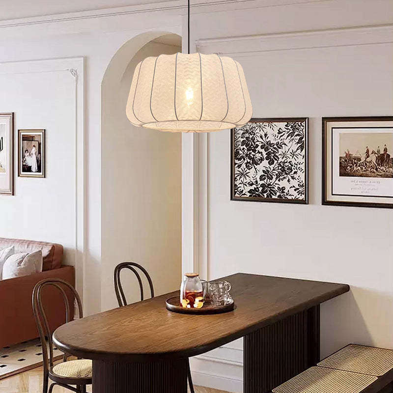 Vintage Silk Walnut Metal Lantern Chandelier