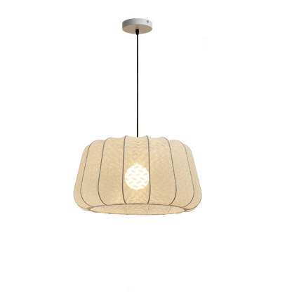 Vintage Silk Walnut Metal Lantern Chandelier
