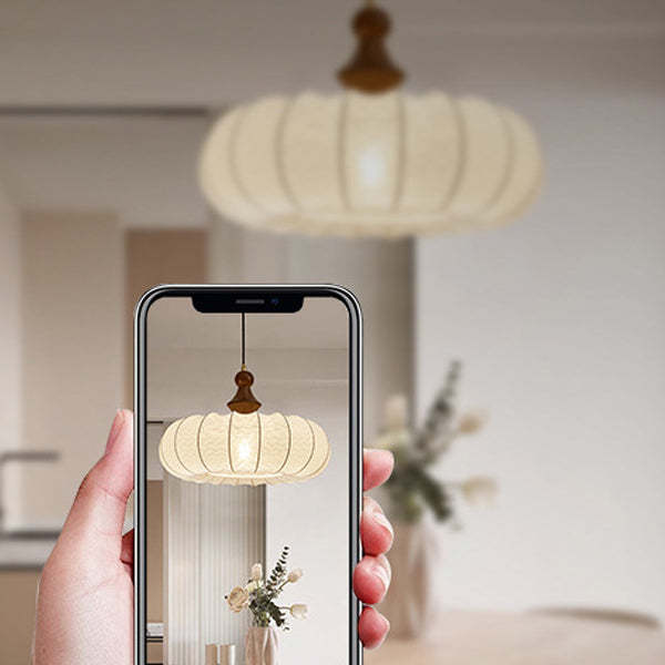 Vintage Silk Walnut Metal Lantern Chandelier
