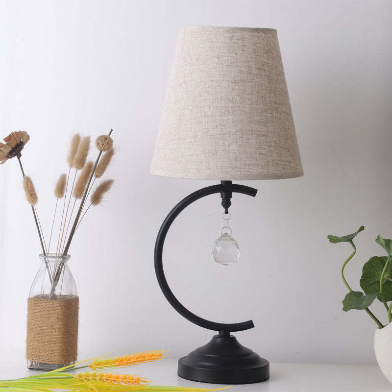 Contemporary Iron Arc Fan Table Lamp — 220V-240V For UK/AU