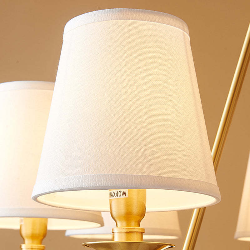 Scandinavian Brass Fabric Round Branch Chandelier