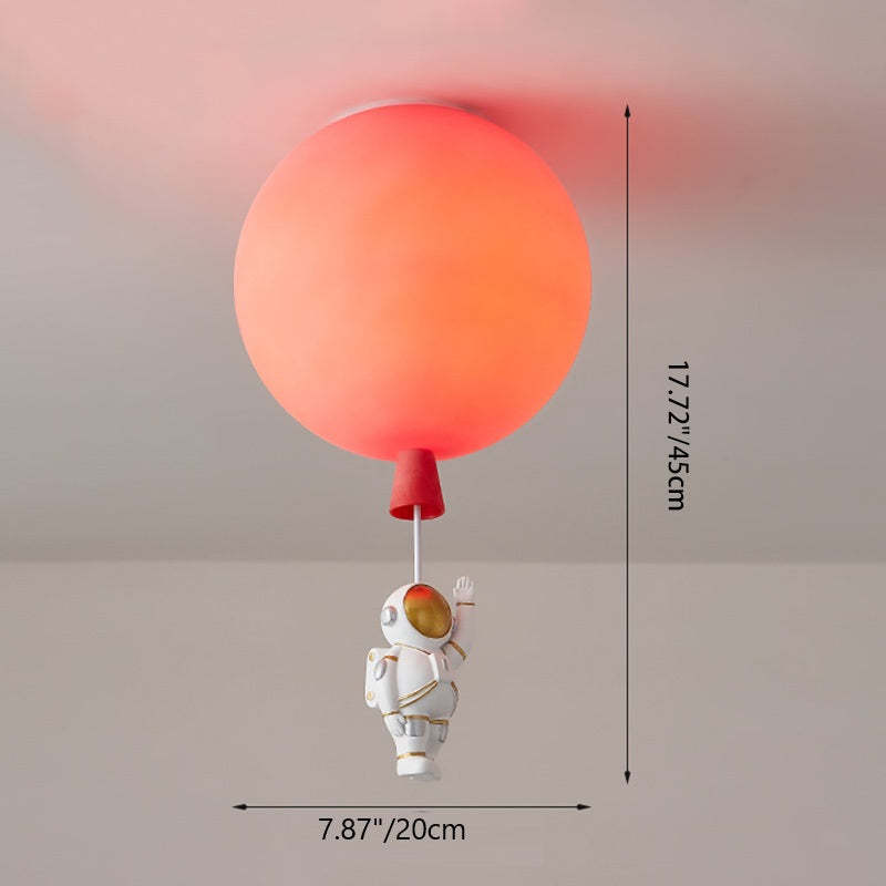 Modern Art Deco Astronaut Balloon Ceiling Light