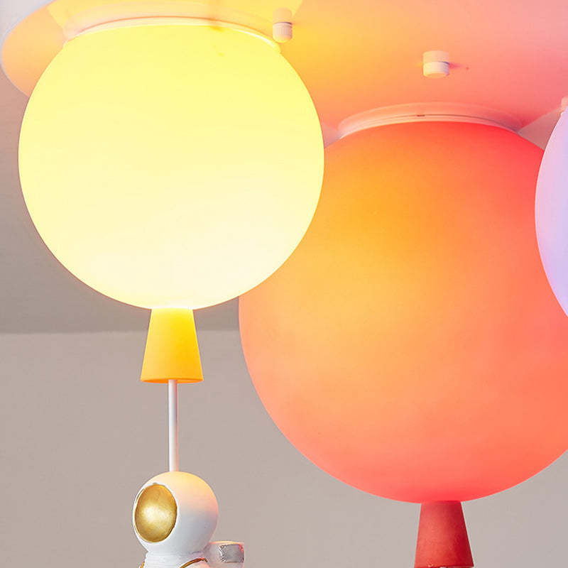 Modern Art Deco Astronaut Balloon Ceiling Light