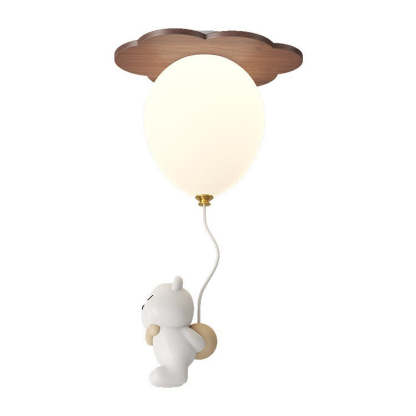 Contemporary Rubberwood Balloon Ceiling Light
