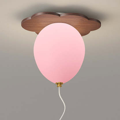 Contemporary Rubberwood Balloon Ceiling Light