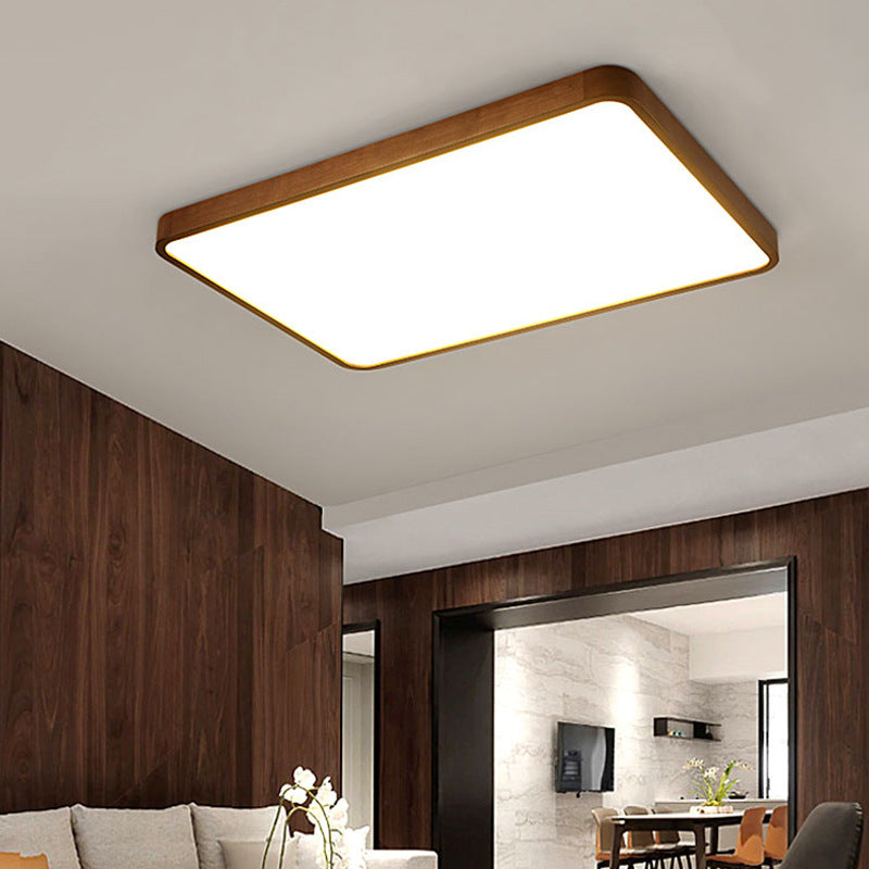 Chinese Acrylic Wood Metal Rectangular LED Flush Mount