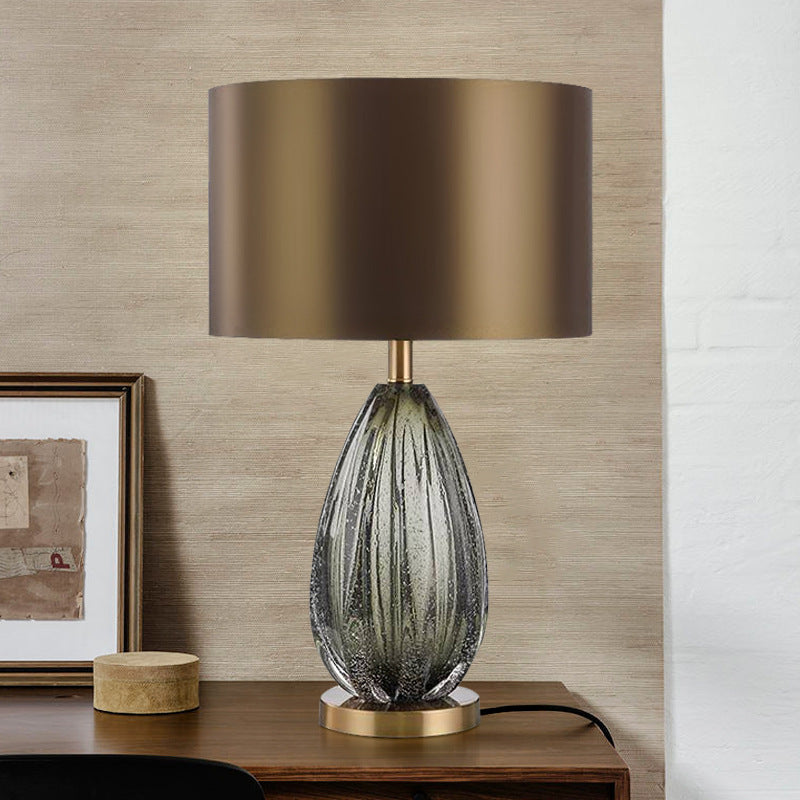 Scandinavian Fabric Metal Crystal Oval Lamp
