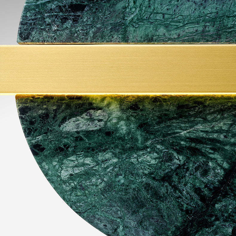 Minimalist Brass Marble Linear LED Island Chandelier — 220V-240V For UK/AU & Brass Color / Infinitely Dimmable