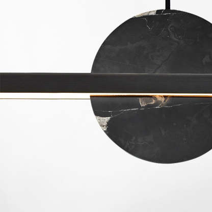 Minimalist Brass Marble Linear LED Island Chandelier — 220V-240V For UK/AU & Black / Infinitely Dimmable