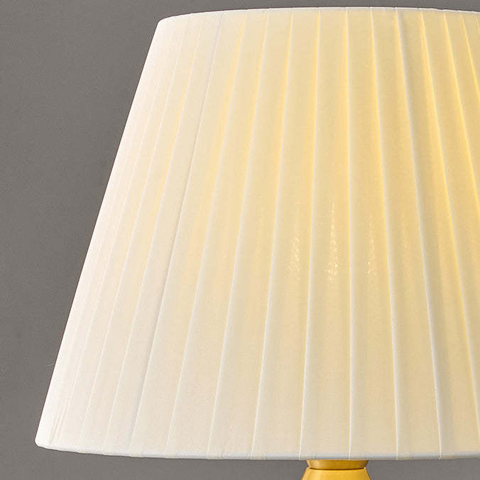 Chinese Fabric Ceramic Copper Pleated Fan Lamp