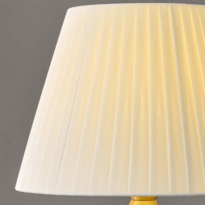 Chinese Fabric Ceramic Copper Pleated Fan Lamp