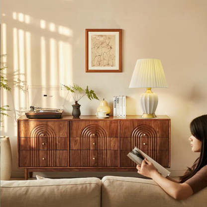 Chinese Fabric Ceramic Copper Pleated Fan Lamp
