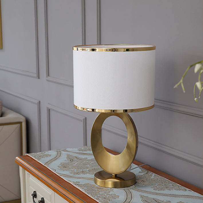 Contemporary Fabric Metal Ring Lamp — Touch Switch / Black / 220V-240V For UK/AU