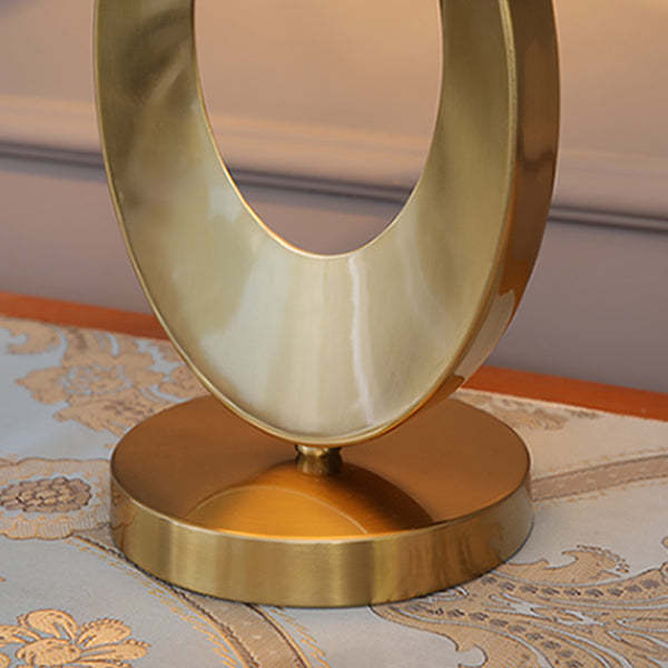 Contemporary Fabric Metal Ring Lamp — Touch Switch / Black / 110V-120V For US/CA