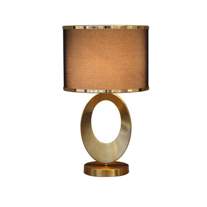 Contemporary Fabric Metal Ring Lamp