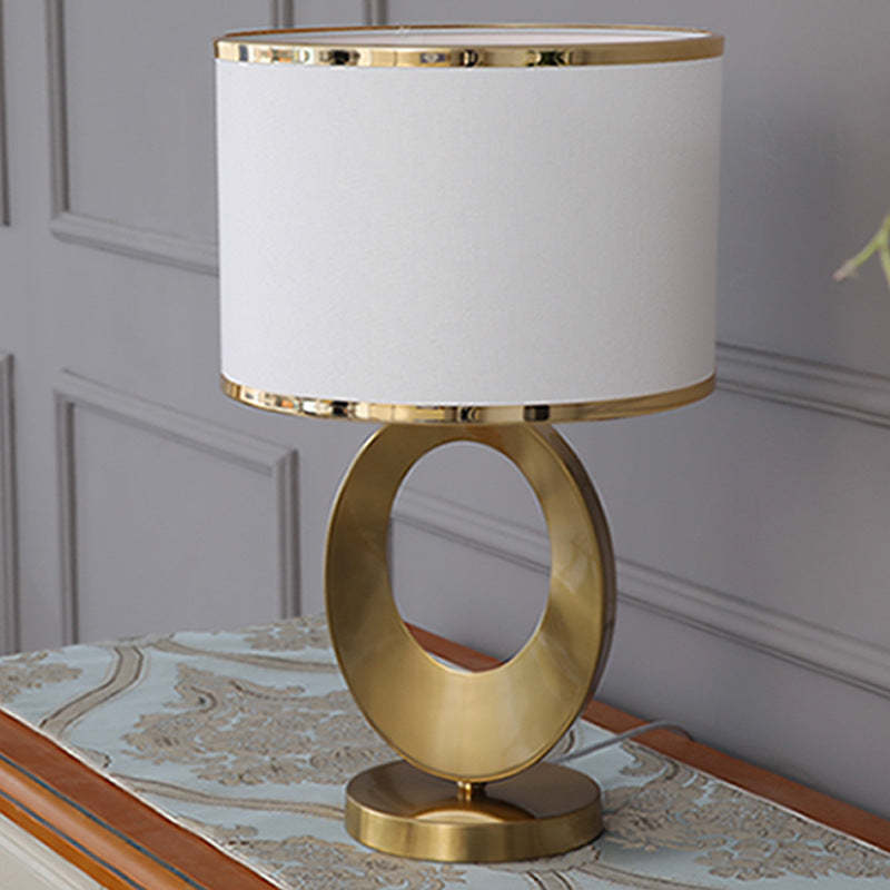 Contemporary Fabric Metal Ring Lamp