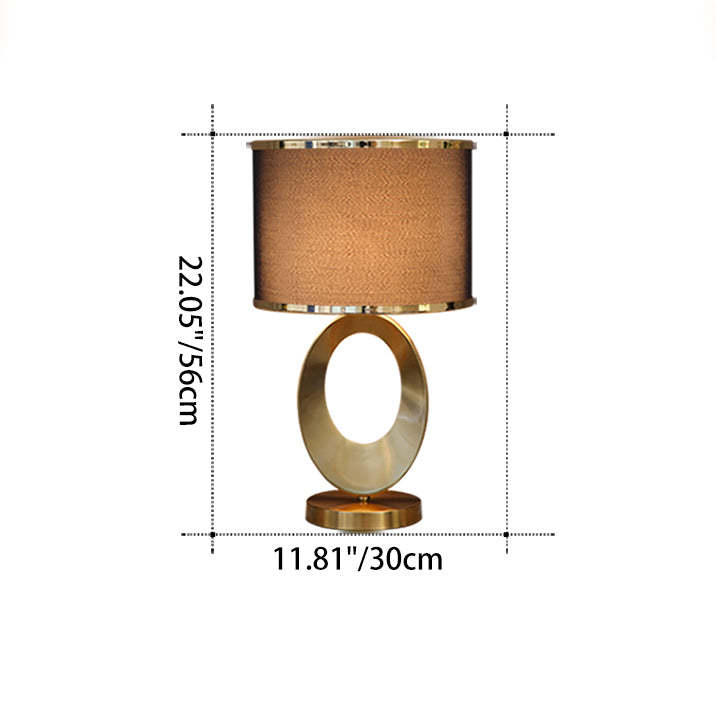 Contemporary Fabric Metal Ring Lamp — Push Button Switch / Black / 220V-240V For UK/AU