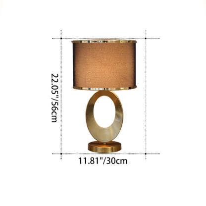 Contemporary Fabric Metal Ring Lamp — Push Button Switch / Black / 220V-240V For UK/AU