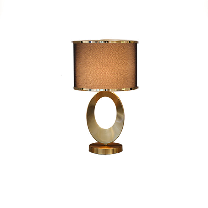 Contemporary Fabric Metal Ring Lamp