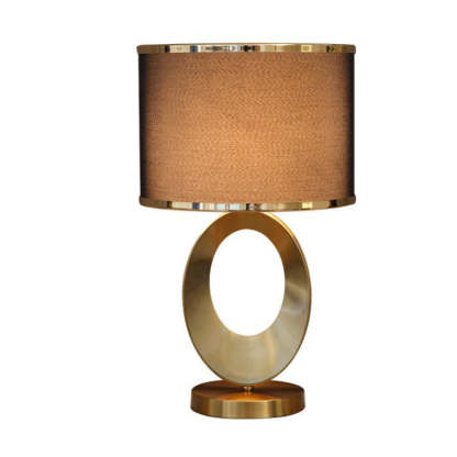 Contemporary Fabric Metal Ring Lamp