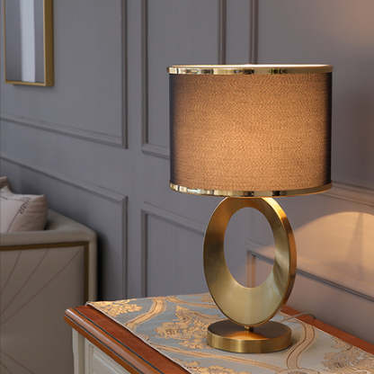 Contemporary Fabric Metal Ring Lamp — Remote Control Switch / Black / 110V-120V For US/CA