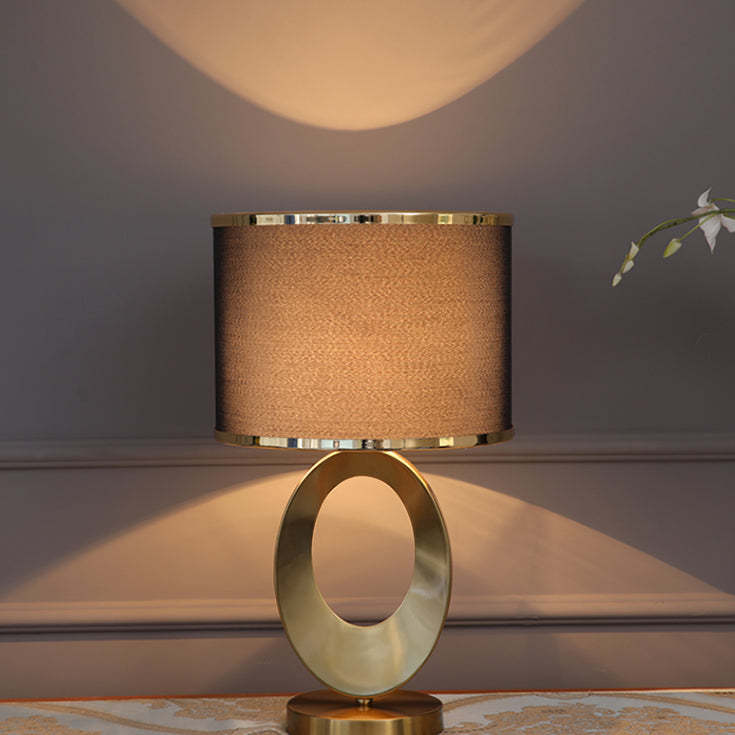 Contemporary Fabric Metal Ring Lamp — Remote Control Switch / Black / 220V-240V For UK/AU