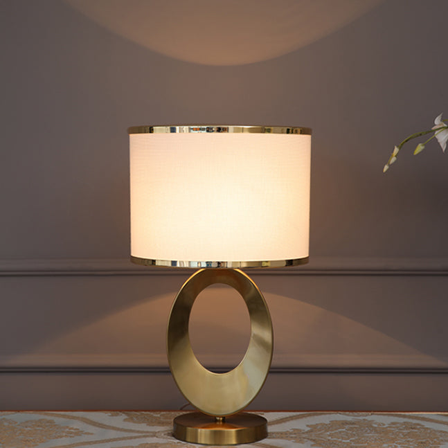 Contemporary Fabric Metal Ring Lamp