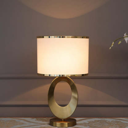 Contemporary Fabric Metal Ring Lamp