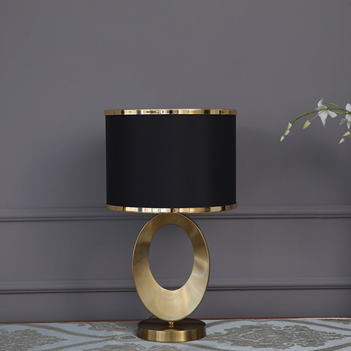 Contemporary Fabric Metal Ring Lamp