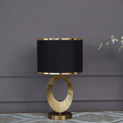 Contemporary Fabric Metal Ring Lamp