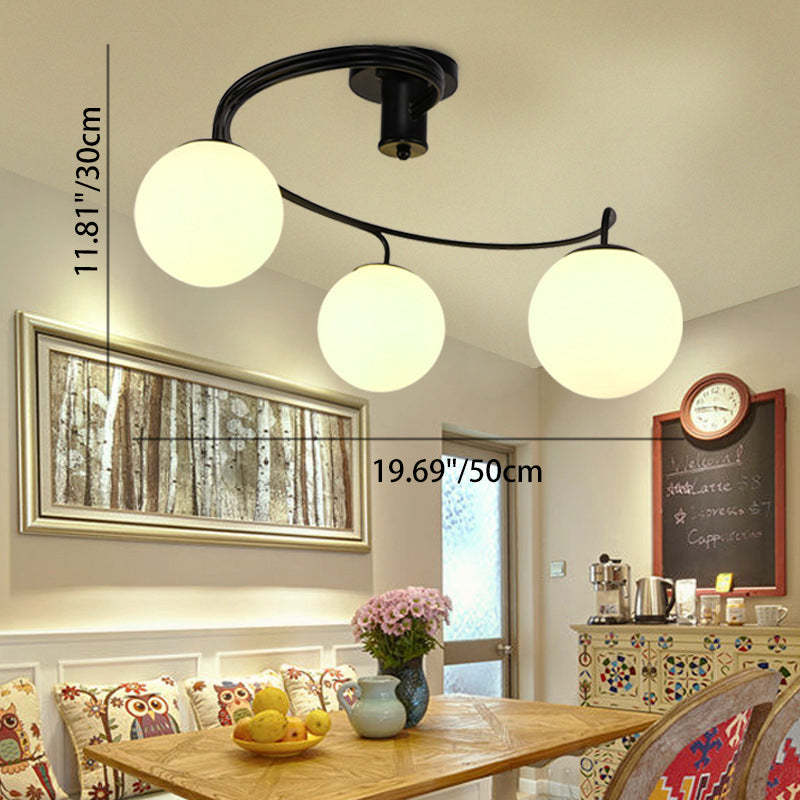 Contemporary Glass Globe 3/5-Light Ceiling Light