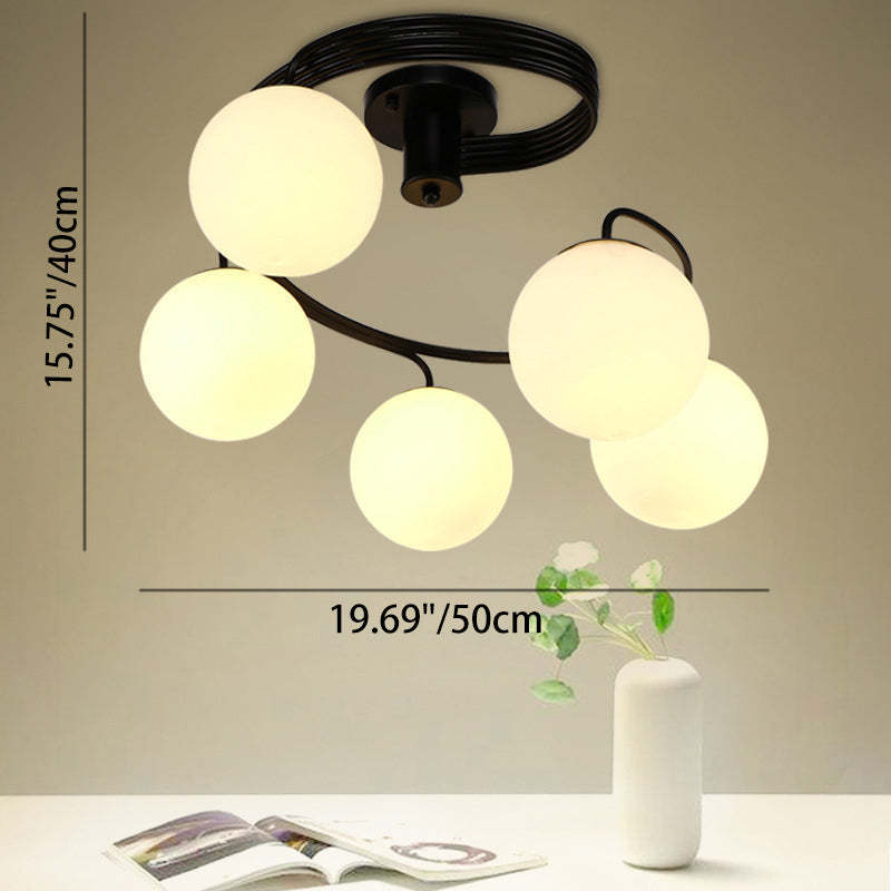 Contemporary Glass Globe 3/5-Light Ceiling Light