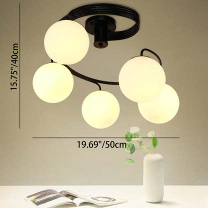 Contemporary Glass Globe 3/5-Light Ceiling Light