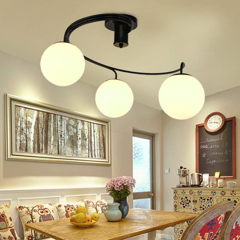 Contemporary Glass Globe 3/5-Light Ceiling Light